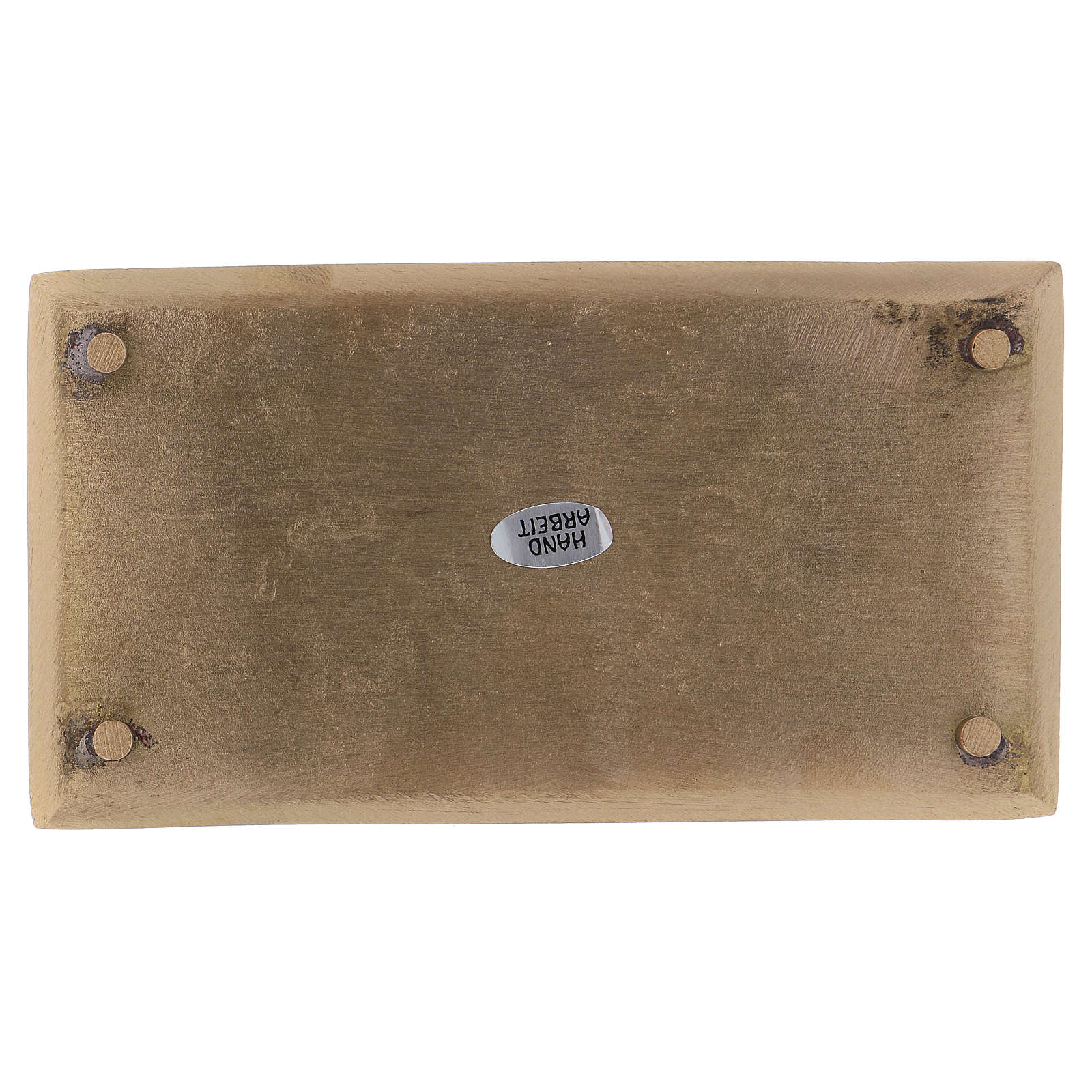 Rectangular candle holder plate in satinised goldplated online sales