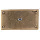 Prato rectangular porta-vela latão ouro acetinado 16,5x9 cm s3