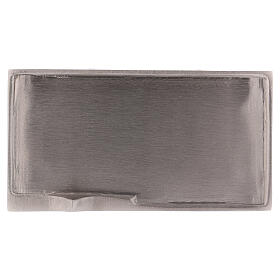 Rectangular candle holder plate in nickel-plated brass with satin finish 6 1/2x3 1/2 in