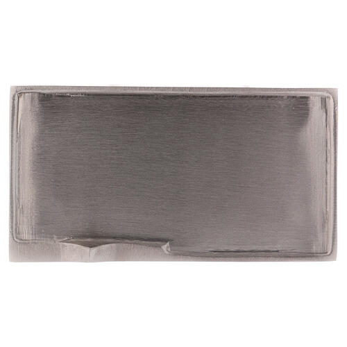 Rectangular candle holder plate in nickel-plated brass with satin finish 6 1/2x3 1/2 in 1