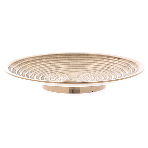 Candle holder plate in gold-plated brass with spiral-shaped decoration 15 cm 2