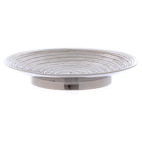 Candle holder plate in nickeplated brass with spiral 11.5 cm