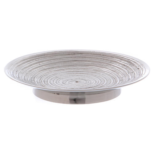 Candle holder plate in nickeplated brass with spiral 11.5 cm 1