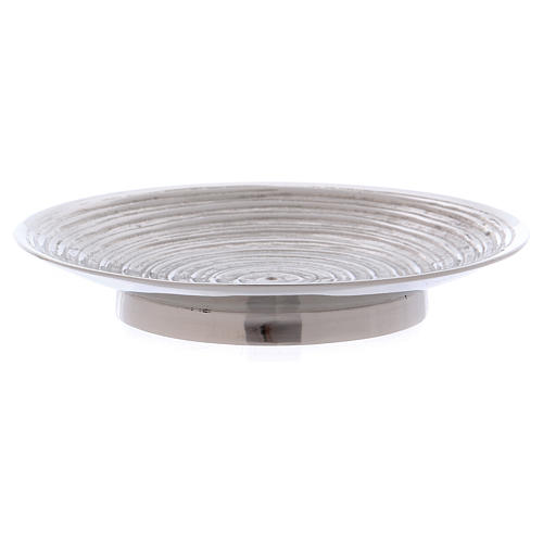 Candle holder plate in nickeplated brass with spiral 11.5 cm 2