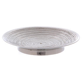 Piatto portacandele ottone nichelato spirale 11,5 cm