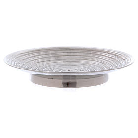 Piatto portacandele ottone nichelato spirale 11,5 cm