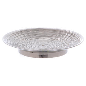 Spiral candle holder plate in nickel-plated brass 4 1/2 in