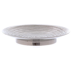Spiral candle holder plate in nickel-plated brass 4 1/2 in
