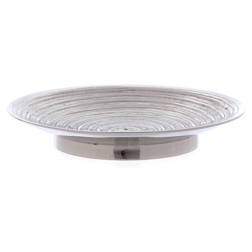 Spiral candle holder plate in nickel-plated brass 4 1/2 in 2