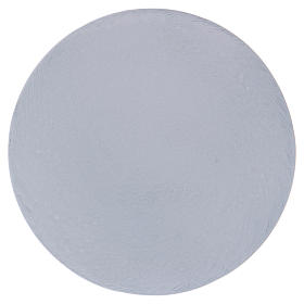Assiette à bougie ronde aluminium blanc 12 cm