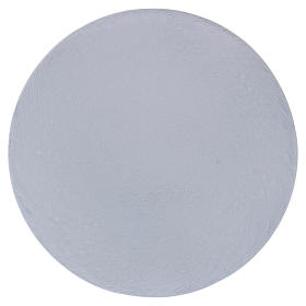 Piatto portacandele tondo alluminio bianco 12 cm 