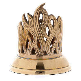 Candle holder in gold-plated brass with perforated flame diam. 4 cm