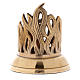 Candle holder in gold-plated brass with perforated flame diam. 4 cm s2