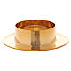 Round candle holder in glossy gold-plated brass 6 cm s2