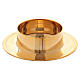 Round candlestick in polished gold plated brass 2 1/2 in s1