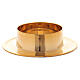 Round candlestick in polished gold plated brass 2 1/2 in s2