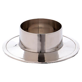 Candle holder in nickel-plated aluminium with glossy inside 5 cm