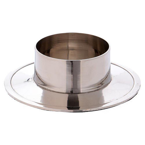 Candle holder in nickel-plated aluminium with glossy inside 5 cm 1