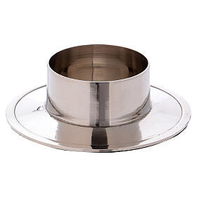 Polished nickel-plated aluminium candlestick inner d. 2 in