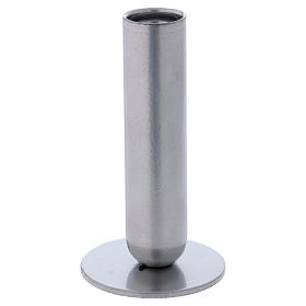 Candle holder in silver-plated iron 12 cm