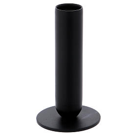 Portacandela a tubo in ferro nero alto 12 cm 