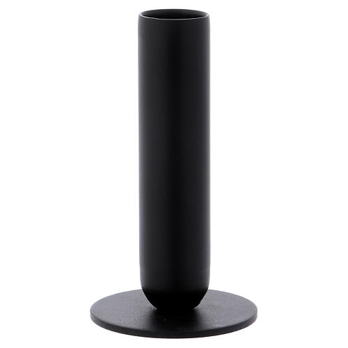 Black iron tubular candlestick h 4 3/4 in 2