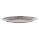 Oval candle holder plate in silver-plated brass 16x9.5 cm s2