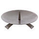 Tripod candle holder with spike 5 in matte silver-plated brass s1
