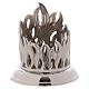 Candle holder in silver brass with flame decoration 7 cm s1