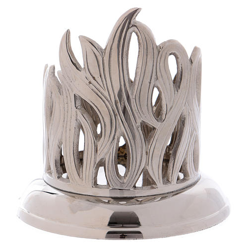 Podstawka świecy mosiądz srebrny dekoracja płomień 7 cm 2