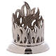 Flame decorated candlestick in silver-plated brass 3 in s1