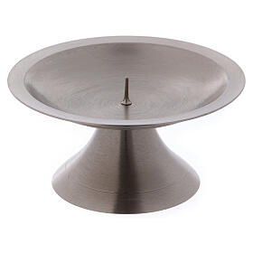 Circular base candle holder with spike 4 1/4 in