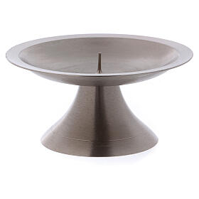 Circular base candle holder with spike 4 1/4 in