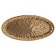 Oval candle holder plate in decorated gold-plated brass s1