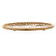 Oval candle holder plate in decorated gold-plated brass s3