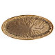 Oval candle holder plate in decorated gold plated brass s1