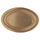 Oval candle holder plate in gold-plated brass 16x9.5 cm s1