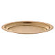 Oval candle holder plate in gold-plated brass 16x9.5 cm s2