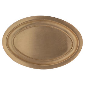 Prato porta-vela oval em latão dourado 16x9,5 cm
