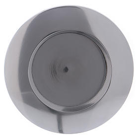 Piatto portacandela moderno interno 6 cm alluminio argentato