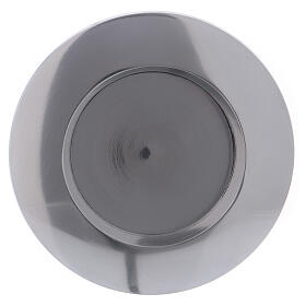 Prato porta-vela moderno interior 6 cm alumínio prateado