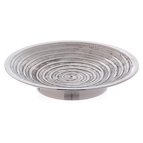 Round spiral decorated candle holder plate 4 in 1