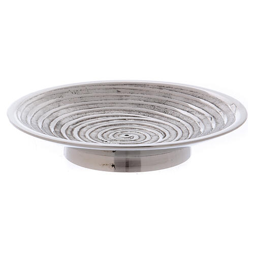 Round spiral decorated candle holder plate 4 in 2