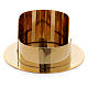 Oval modern-style candle holder in glossy gold-plated brass 6 cm s2