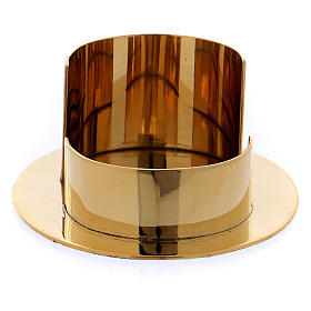 Portacandele moderno forma ovale ottone oro lucido 6 cm