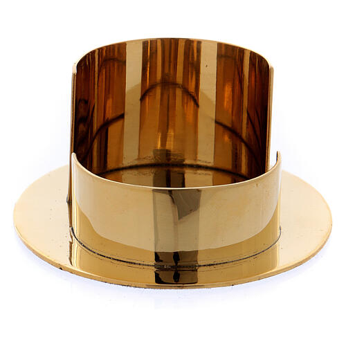 Castiçal moderno forma oval latão ouro brilhante 6 cm 2