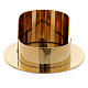 Oval modern candlestick in polished gold plated brass 2 1/2 in s2