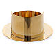 Oval modern candlestick in polished gold plated brass 2 1/2 in s3