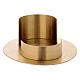 Oval modern-style candle holder in satinised gold-plated brass with 9x5cm inside s2