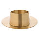 Oval modern-style candle holder in satinised gold-plated brass with 9x5cm inside s3